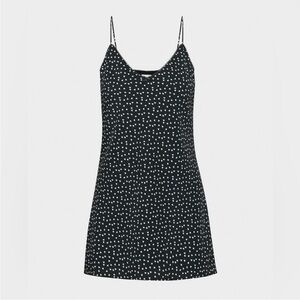 Sunday Best Black Mini Dress with White Hearts